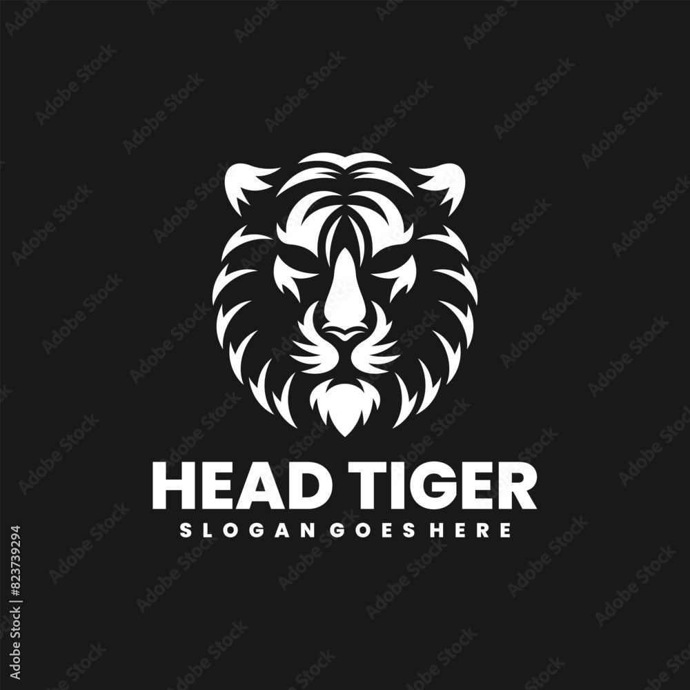 Vector head tiger silhouette design Vector head tiger silhouette design