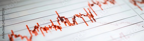 Isolated graph with several lines trending downward, white background, financial decline, stock photo, ample copy space