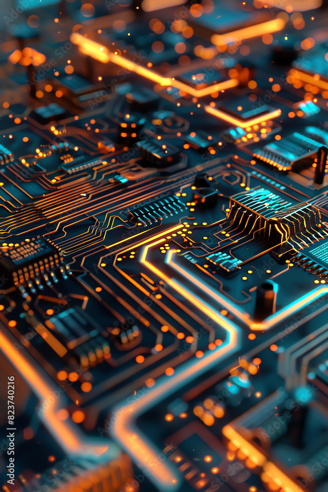 Circuit board, Modern Style, Abstract, Intricate, Precise, Futuristic Circuit board, Modern Style, Abstract, Intricate, Precise, Futuristic