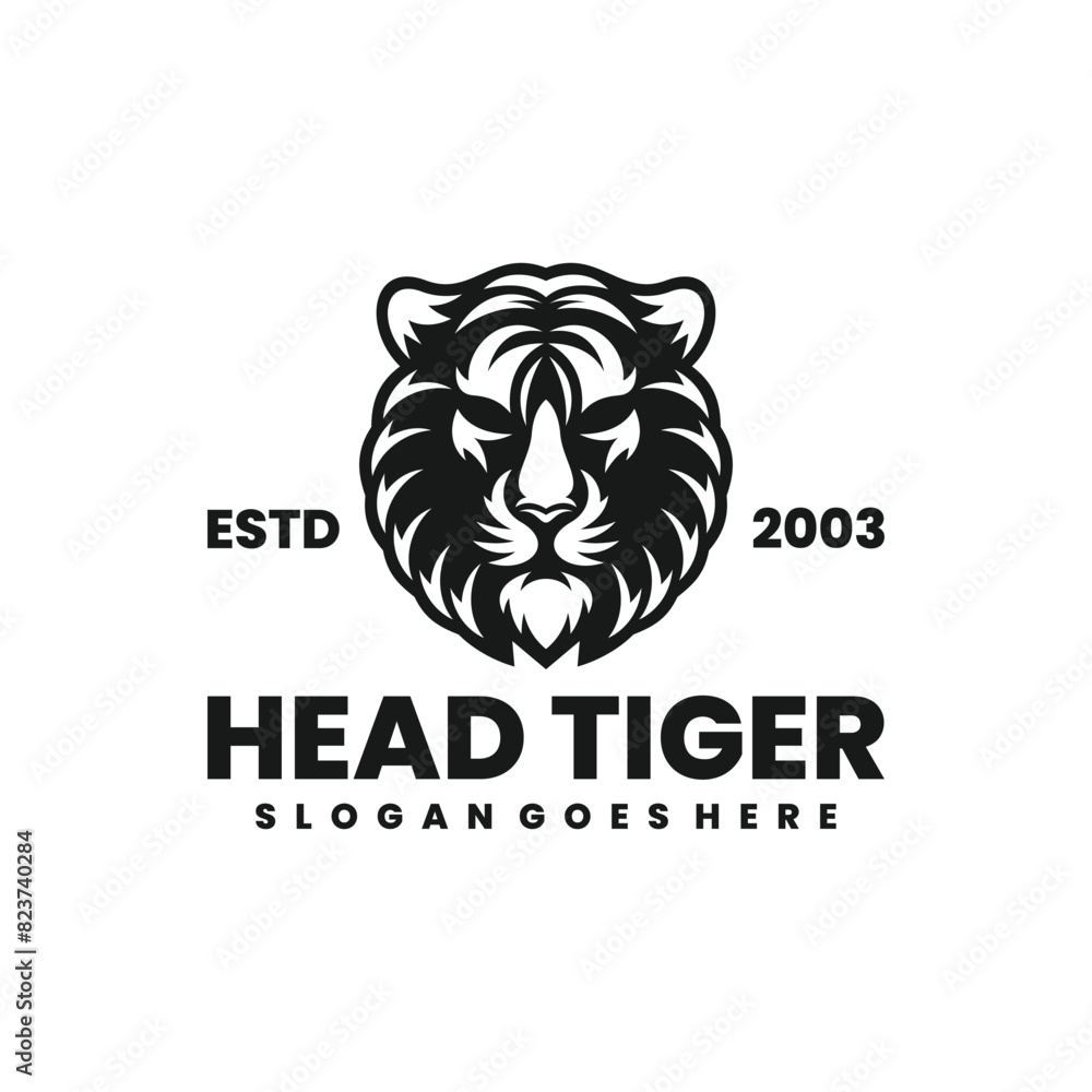 Vector head tiger silhouette design