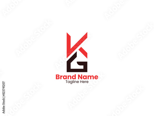 initial GK or KG logo, monogram logo design combination of letters G and K 