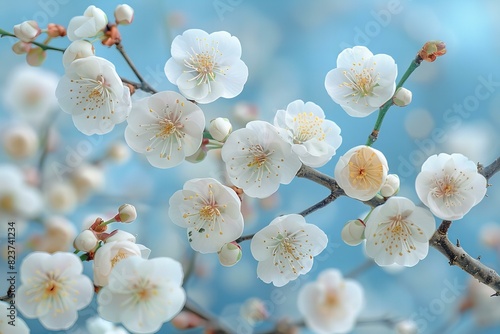 Featuring a cherry blossoms with blue sky background photo in hd