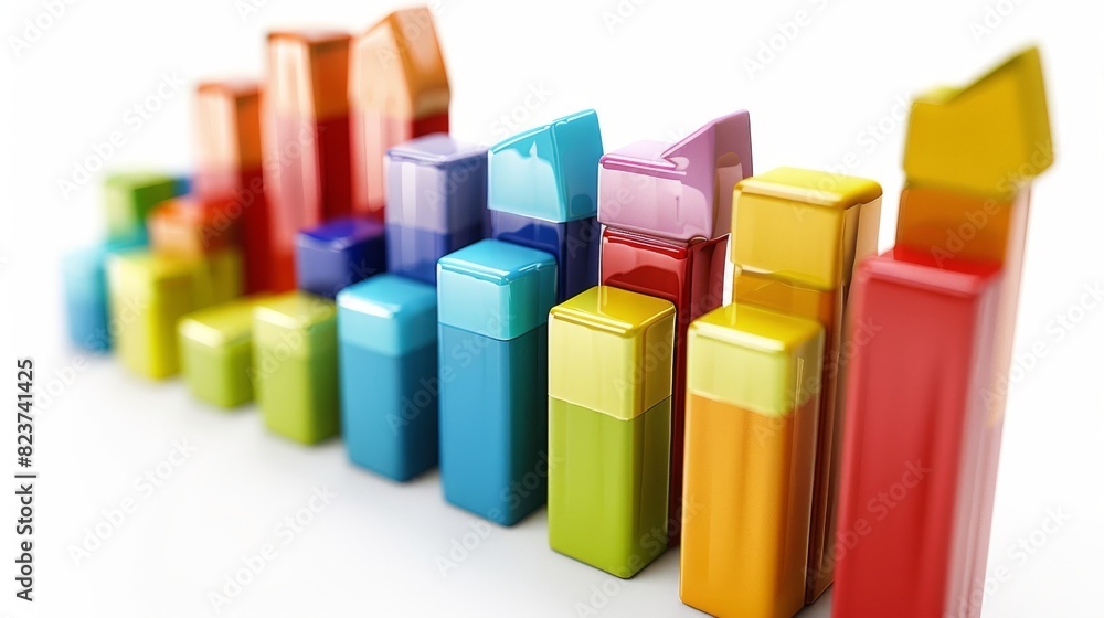 Bar graph showing growth with ascending bars and upward arrow, isolated on white background, economic progress, highquality stock photo Bar graph showing growth with ascending bars and upward arrow, isolated on white background, economic progress, highquality stock photo