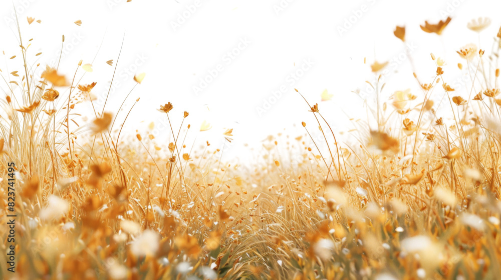 Obraz premium Flower grass petals on white background