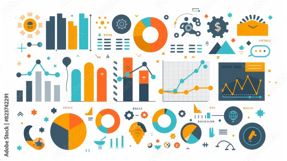 Infographic graph showing icons and explanatory text, financial growth, stock photo, clean design Infographic graph showing icons and explanatory text, financial growth, stock photo, clean design