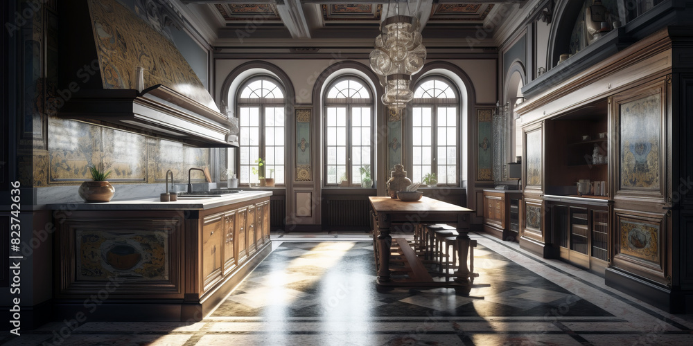 Fototapeta premium Kitchen interior in Barocco style.