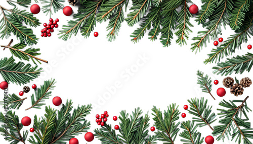 Obraz na płótnie lay layout flat evergreen made christmas nature concept winter creative tree background abstract art beautiful branch card celebration closeup colourful decoration decorative design festive fir w salonie