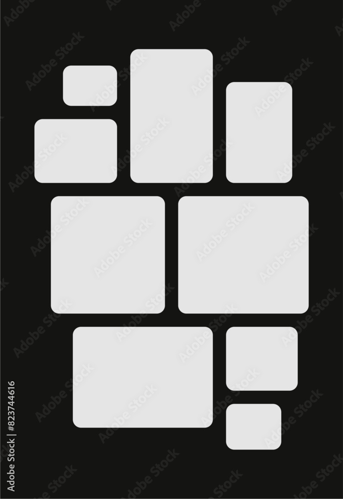 Pictures or photos frame collage. comics page grid layout abstract photo frames and digital photo wall template Pictures or photos frame collage. comics page grid layout abstract photo frames and digital photo wall template
