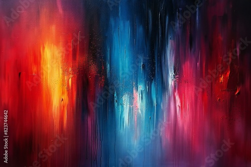 Red, blue and orange abstract painting iphone, high quality, high resolution © Huyen