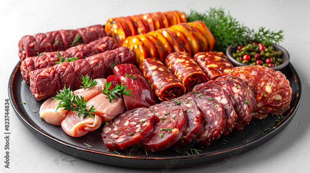 processing of smoked foods, sausage, ham, cheese, meat, on a wooden table processing of smoked foods, sausage, ham, cheese, meat, on a wooden table