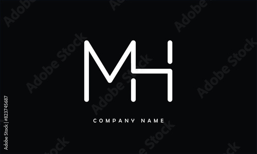 MH, HM, M, H Abstract Letters Logo Monogram