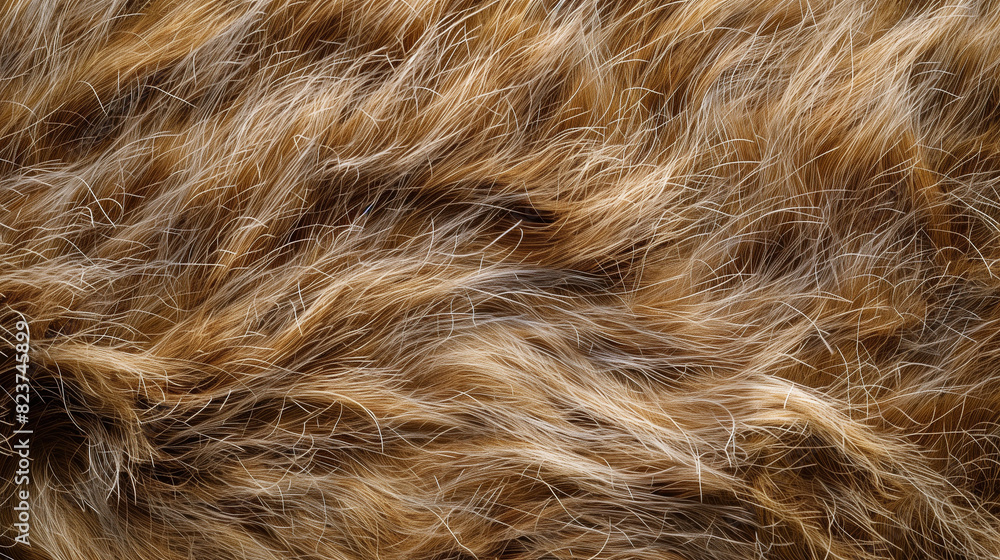 Fototapeta premium The weave of hair creating a background, reflecting the harmony and beauty of wild nature, like a painted picture of sensual wildness