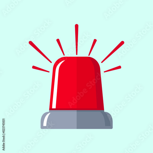 red emergency flashers siren vector icon