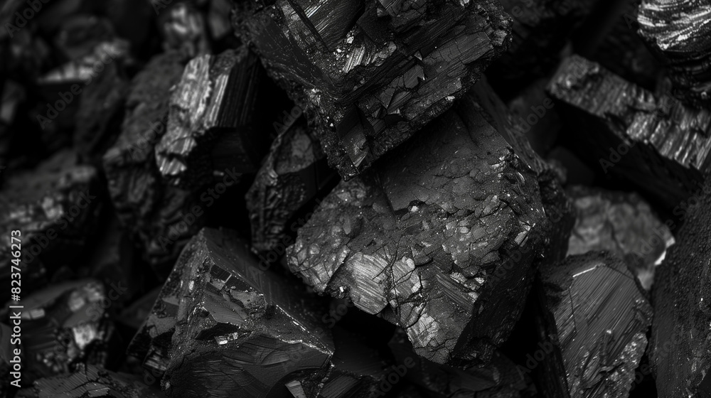 A close-up of the coal shows the wealth of textures and structures that distinguish this raw material. A close-up of the coal shows the wealth of textures and structures that distinguish this raw material.