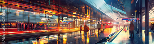 Public Transit Hubs: Focus on public transit hubs, bus terminals, and train stations, showcasing the city's efficient transportation system and connectivity photo