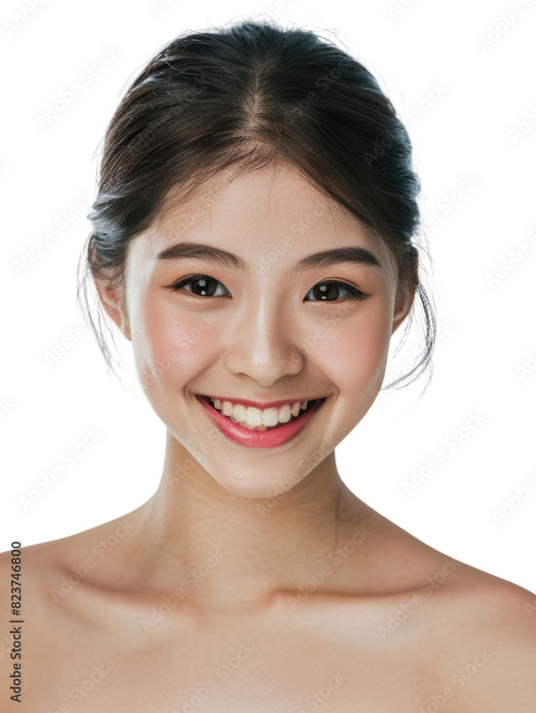 Obraz premium Young and beautiful asian hong kong chinese japanese korean girl transparent background