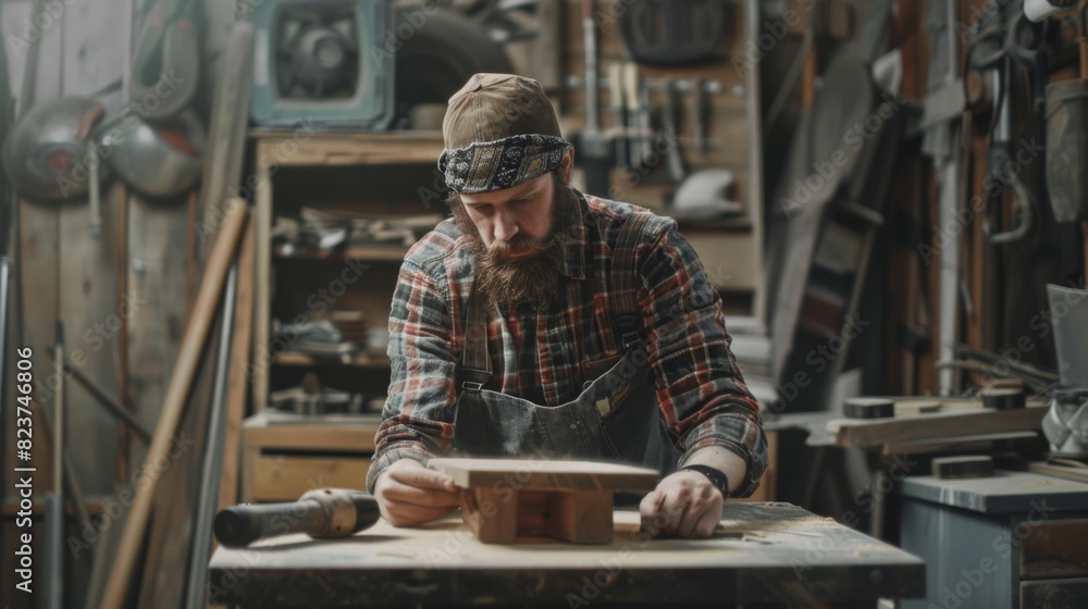 Artisan Crafting Wooden Furniture Artisan Crafting Wooden Furniture