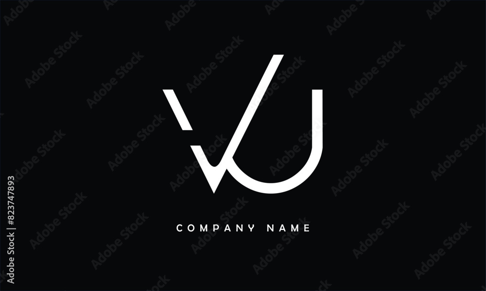VU, UV, V, U Abstract Letters Logo Monogram VU, UV, V, U Abstract Letters Logo Monogram