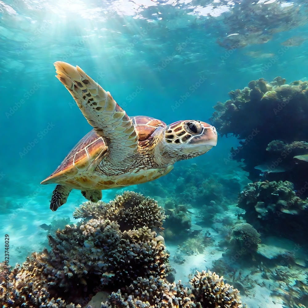 coral reef in the sea turtle coral reef in the sea turtle