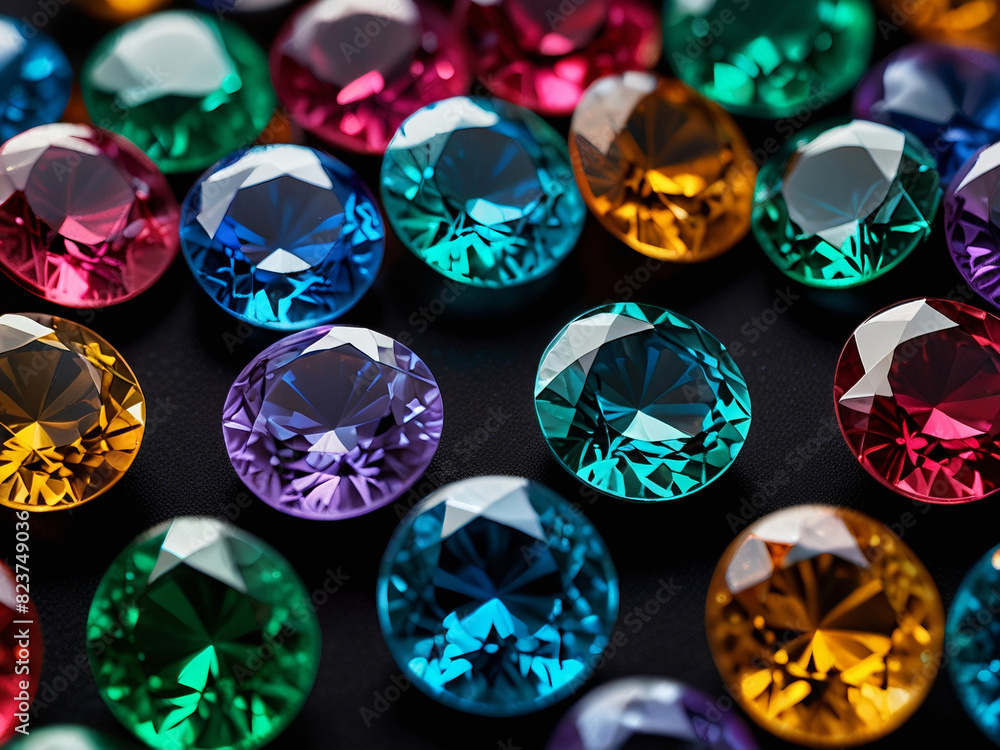 set of colorful gemstones set of colorful gemstones