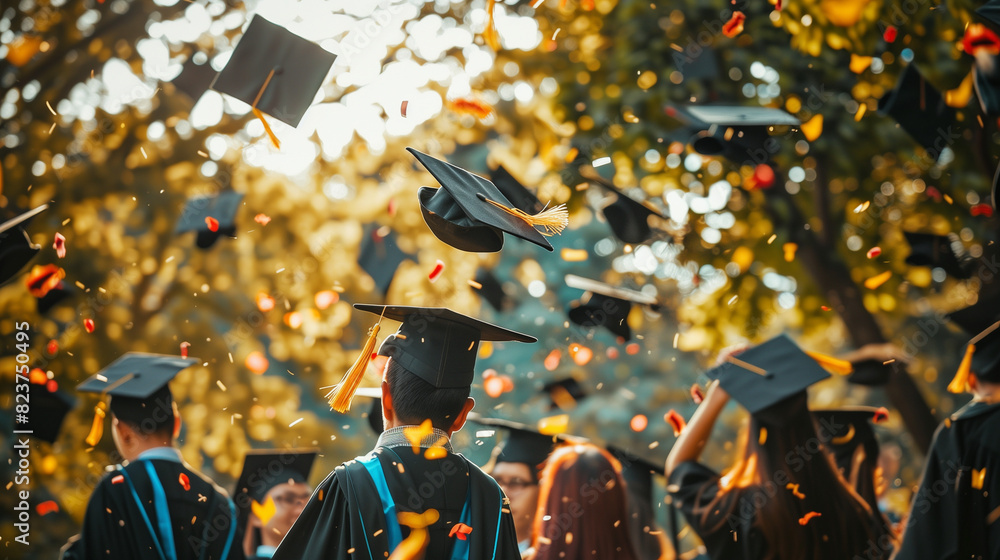 Graduates Throwing Caps in the Air Graduates Throwing Caps in the Air