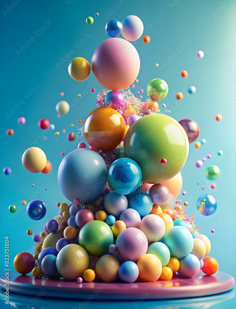 4k 3d animation of spheres and balls colorful rain 4k 3d animation of spheres and balls colorful rain