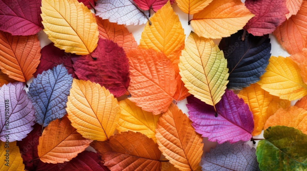 A bunch of vibrant autumn color mulberry leaves A bunch of vibrant autumn color mulberry leaves
