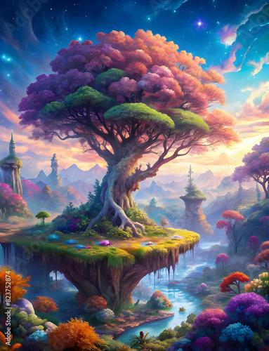 desktop background fantasy tre colorful illustrat photo
