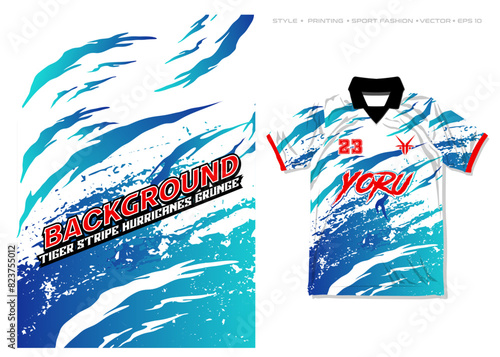 sublimation jersey design icy stripe blue gradient white grunge vector claw pattern background splash splatter brush vector hurricane paint stain