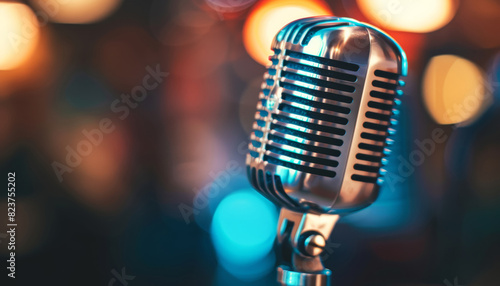 A microphone with a microphone logo on it by AI generated image photo