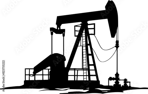 oil pump isolated icon on white background, oil industry. AI generated illustration.