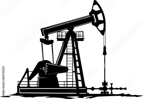 oil pump isolated icon on white background, oil industry. AI generated illustration.