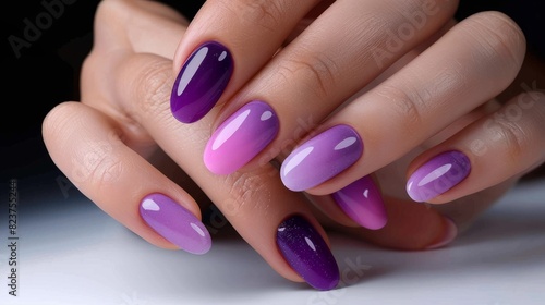 manicure in purple tones  such as lilac  violet or purple. generative ai