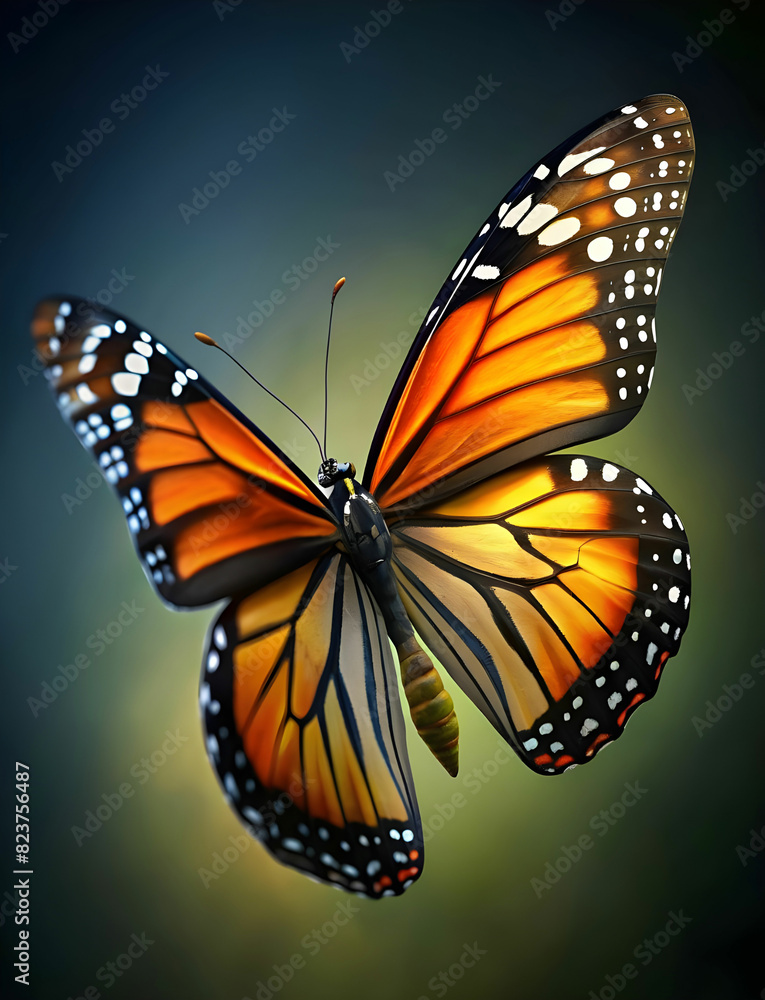 Fototapeta premium digital render of a monarch butterfly