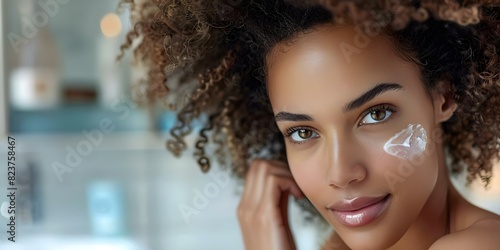Chic woman pampering herself with a hydrating skincare routine for a radiant glow. Concept Self-care routine, Radiant skin, Hydrating products, Beauty tips, Skincare regimen