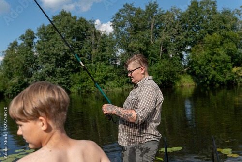 family summer fishing photo