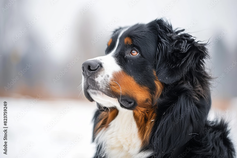Regal Bernese Mountain Dog with distinctive tri-colored coat and gentle demeanor