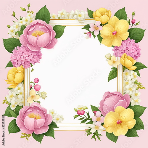 Floral design frame for wishes   photo