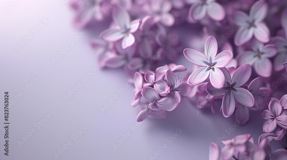 Soft and Ethereal Purple Lilac Blossoms Floating in Minimalist Digital Soft and Ethereal Purple Lilac Blossoms Floating in Minimalist Digital