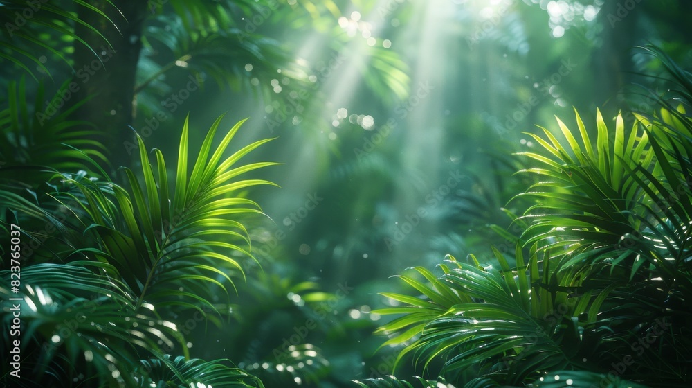Background Tropical. The rainforest's lush foliage surrounds you, with the sounds of rustling leaves and chirping insects creating a vibrant background hum.