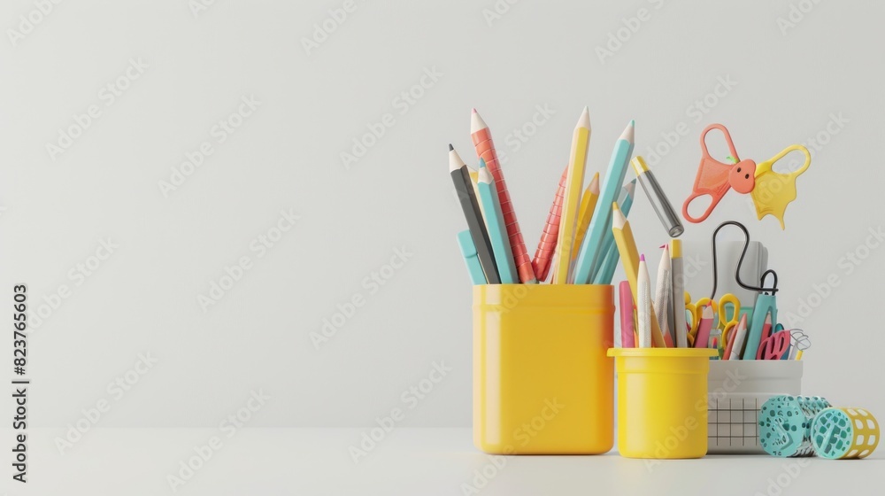 School stationery isolated on white backgroud School stationery isolated on white backgroud