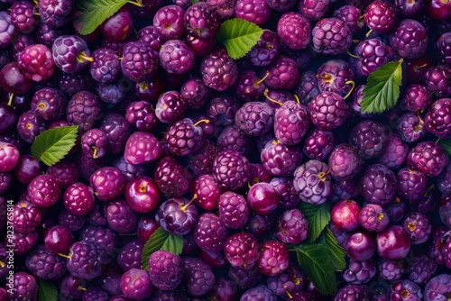 Boysenberry texture background, blackberry and raspberry cross pattern, American dewberry banner photo