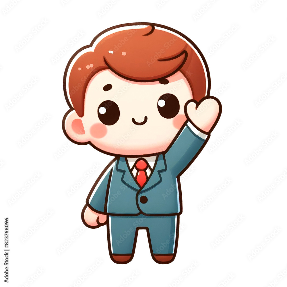 Cute businessman making a salute gesture cut out Cute businessman making a salute gesture cut out