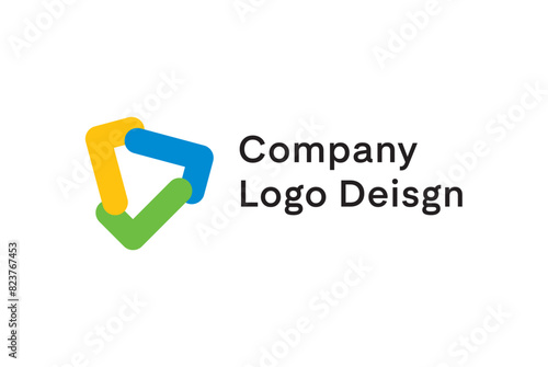 Triangle logo connection company logo design and business name ideas 