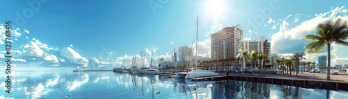 Waterfront Promenade: Focus on waterfront promenades, marinas, and boat docks, showcasing the city's connection to water and maritime culture photo