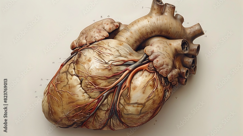 Embryology illustration of development of the heart showing early ...