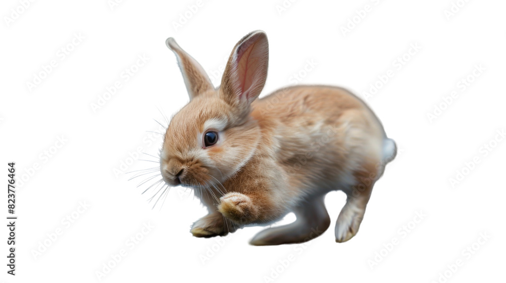 Obraz premium Cute rabbit on white backgound