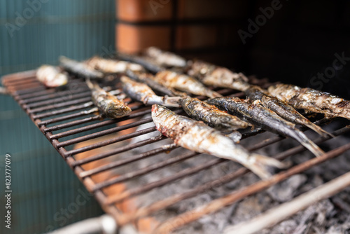 Grilled roasted fish. photo