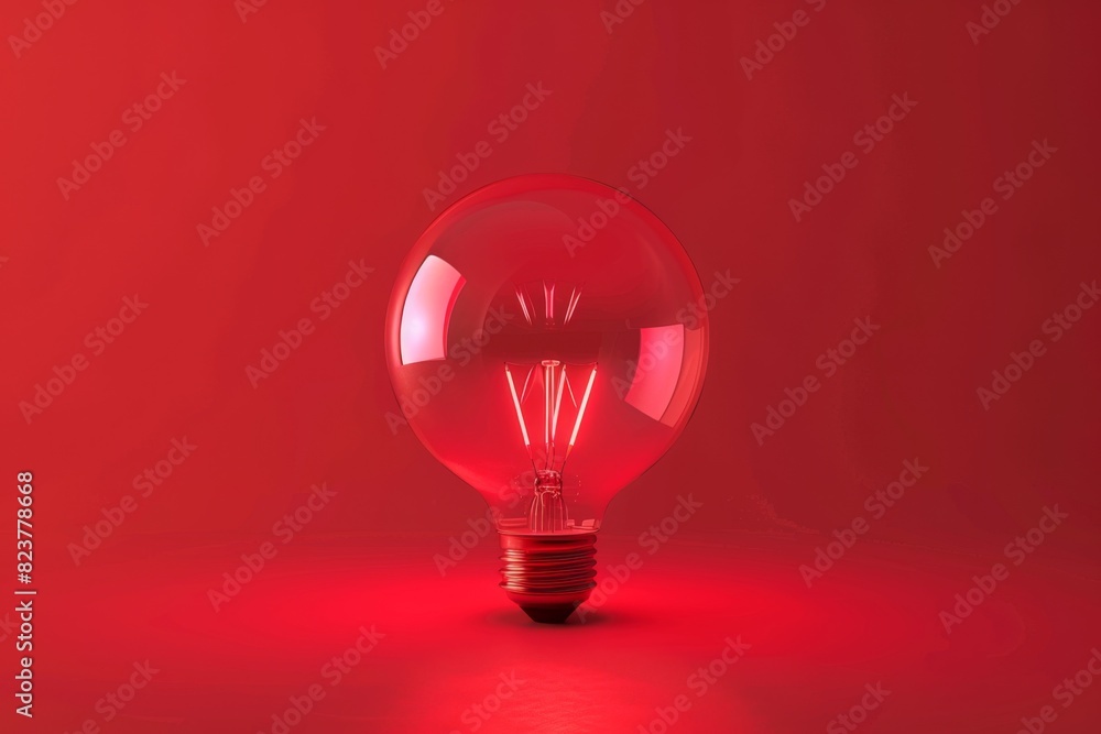 Red light bulb, lamp mockup, lightbulbs banner, minimal light bulbs with copy space, creativity idea Red light bulb, lamp mockup, lightbulbs banner, minimal light bulbs with copy space, creativity idea