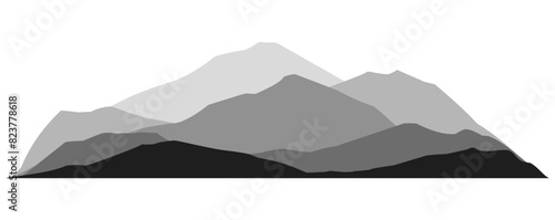 Panorama silhouette mountain hill Illustration landscape